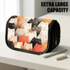 1pc Double Layer Flip Pencil Case, Cute Cat Group, Large Capacity, Portable Polyester Pen Storage Bag with Zipper Closure, Ideal for School & Office S