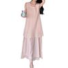 2026 Summer Flattering Lace Patchwork Vest Dress for Curvy Figures - French Style