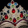 Gold Princess Hair Tiara Shiny Rhinestone Crown Luxury Ethnic Dance Crown  Wedding