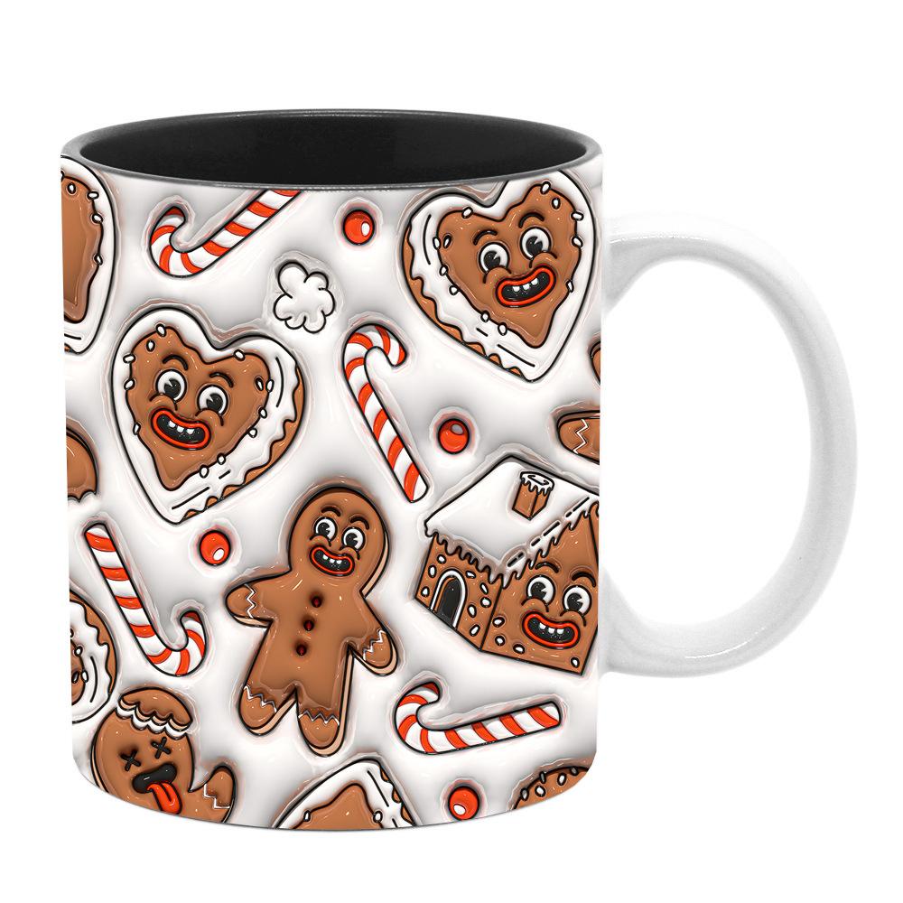 

3D Рождество Рождество Керамическая Кофейная Кружка с Отметкой Дерево Санта Снеговик Пряничный Человечек 301-400ml