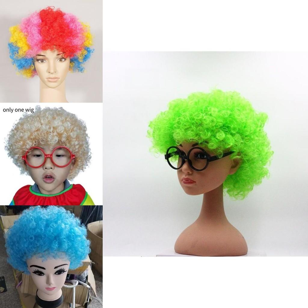 Parrucca Costume Joker con Capelli Esplosione Colorata per Bambini e Adulti Divertimento per Feste