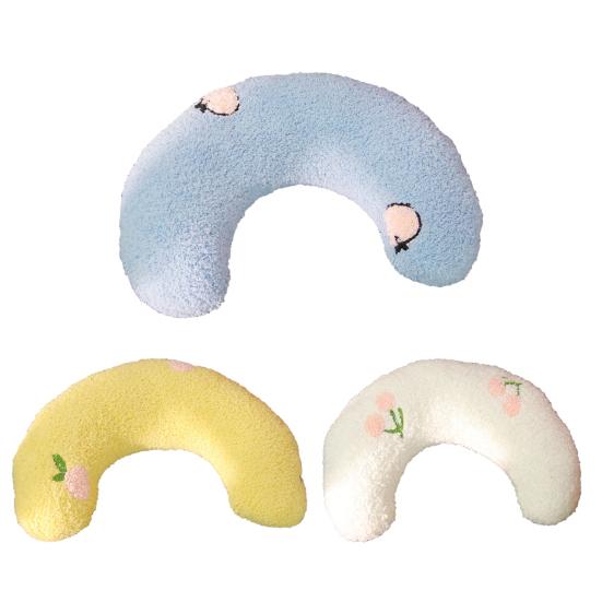 Almofada Calmante para Animais de Estimação Almofada Macia para Cama de Cachorro Suporte de Pescoço em Forma de U Almofada Pelúcia Fofa Meia Rosquinha Almofada para Animais de Estimação para Cães Pequenos Gatos