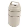 Stainless Steel Insulated Food Jar Double Layer 620ml Capacity Leak Proof Lid Insulated Food Container Wide Mouth Beige