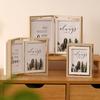 Cadre photo double vertical rotatif à deux volets avec décoration de table rustique en plexiglas pour la maison et le bureau