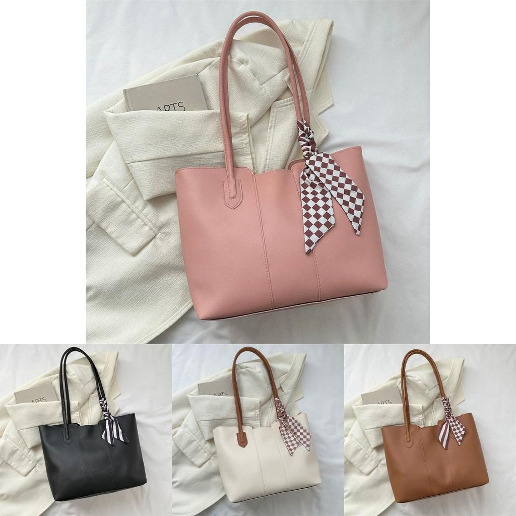 Stylish Minimalist Shoulder Tote Bag For Women With Large Capacity In Black White Brown Pink And Khaki For Everyday Use