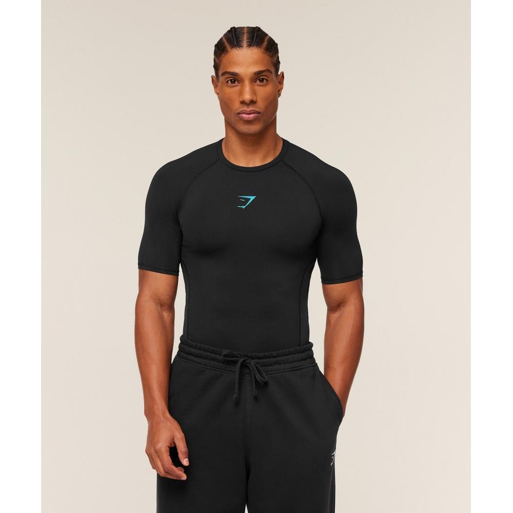 Gymshark ElemenT Baselayer T shirT Black Brand Blue A2b4c Bc8k