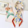 Spring New Printing Simulation Silk Scarf Long Silk Scarf Women's Streamer Fashion Flower Sweet Small Scarf