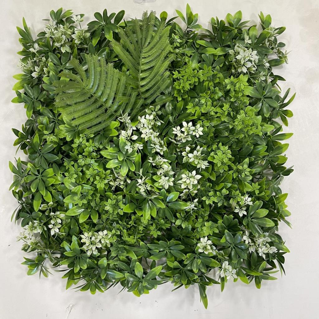 50×50cm Artificial Green Plant Wall - Plastic Vertical Garden, Fake Flower Wall, Synthetic Turf Background