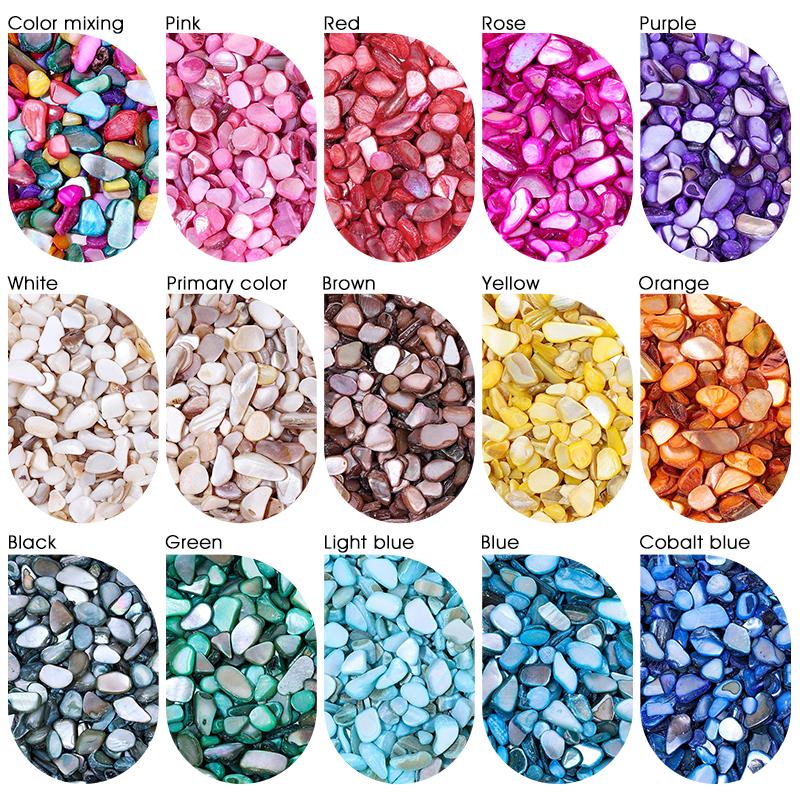 50g Crushed Shells Natural Pearl Light Nail Seashell Slices Particle Shell Charm for DIY Art Crafts Table Scatter Party Favor