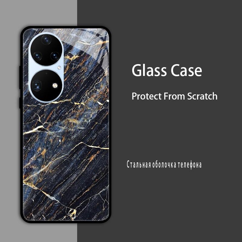 For Huawei P50 Pro Case P50E P 50 Luxury Tempered Glass Phone Case For Huawei P50 E Back Cover Fashion Protective Coque P50Pro