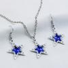 3pcs Rhinestone Star Drop Earrings Necklace, Fashionable Y2K Cute Style, Ladies' Dating Gift Vintage Gothic Charm Pentagram Jewelry Set Accessory