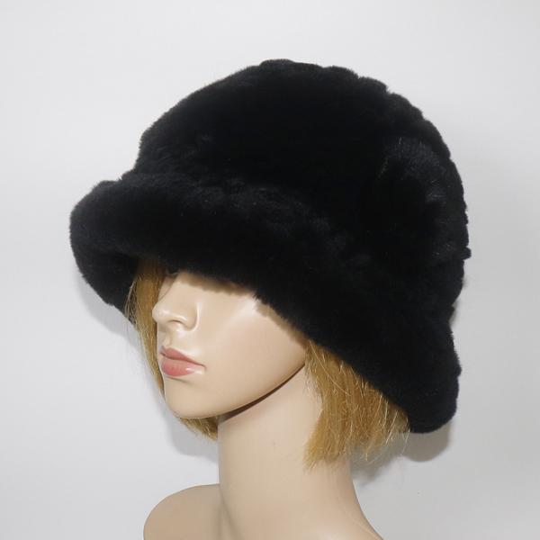 Winter Women Outdoor Knitted Real Rex Rabbit Fur Hat Natural Warm Fur Bucket Hats Girls Fashion Fluffy Real Rex Rabbit Fur Caps