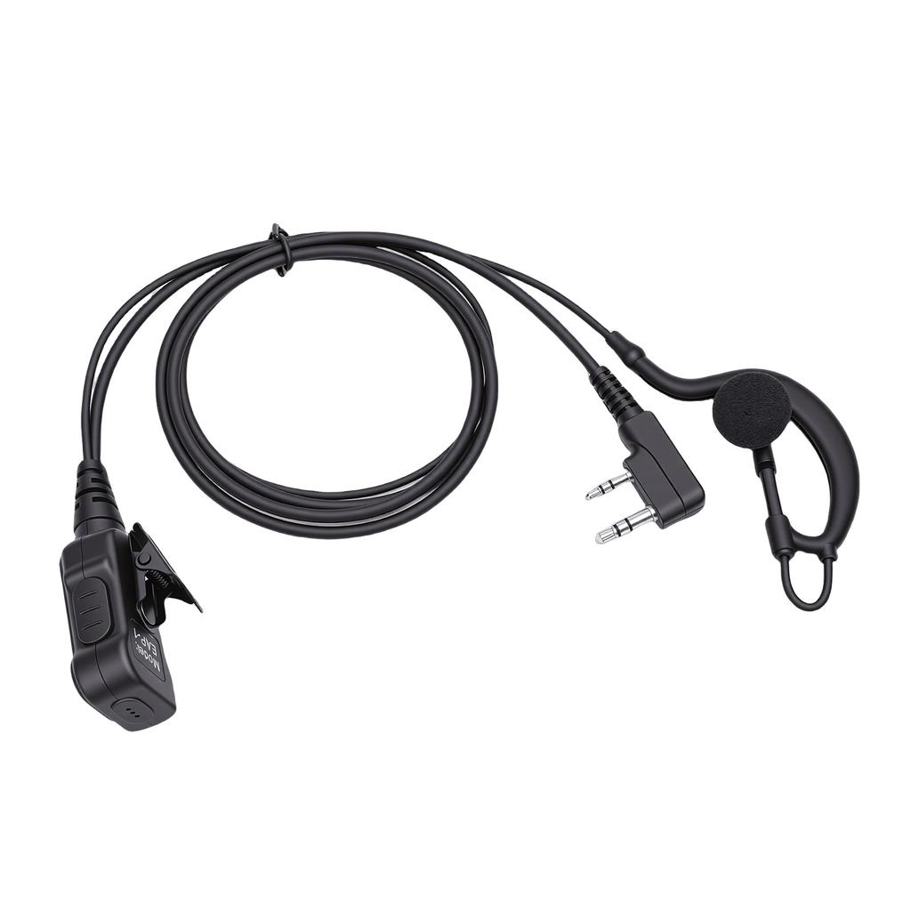 G Shape Earpiece Headset Fit for Kenwood TK 2100 TK 3207 2 Way Radio Earpiece with Push to Talk Key Mic 2 Pin