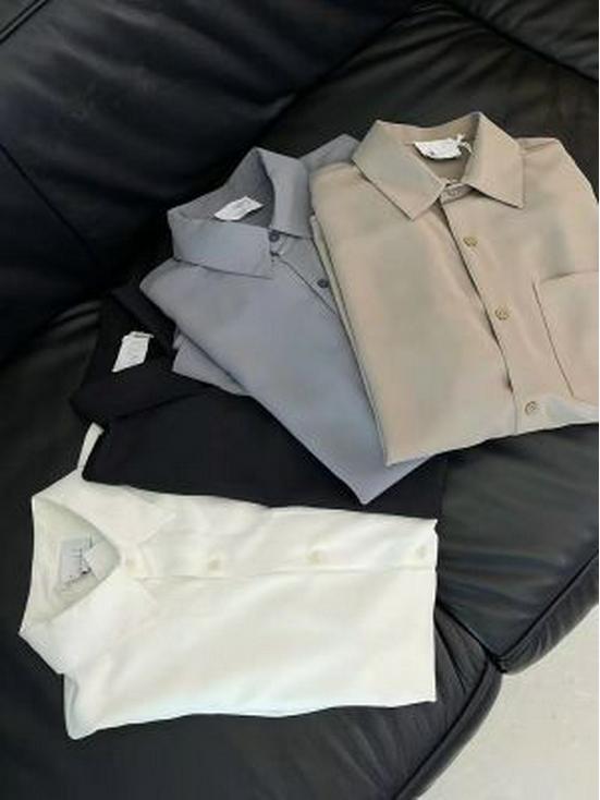 Men's Long-Sleeve Korean Style Iron-Free Solid Color Shirts for Spring and Autumn