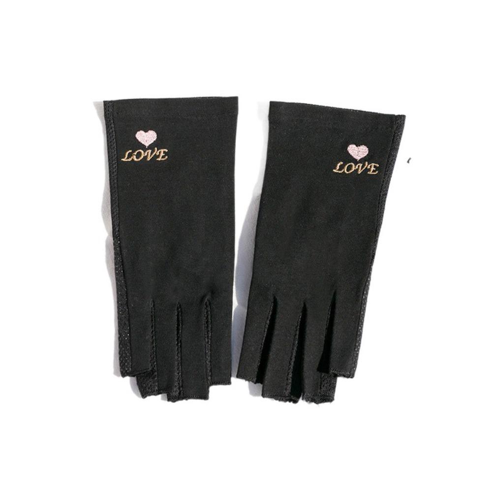 New Half Finger Sunscreen Gloves Breathable UV Protection Manicure Gloves Highly Elastic Riding Driving Gloves Summer