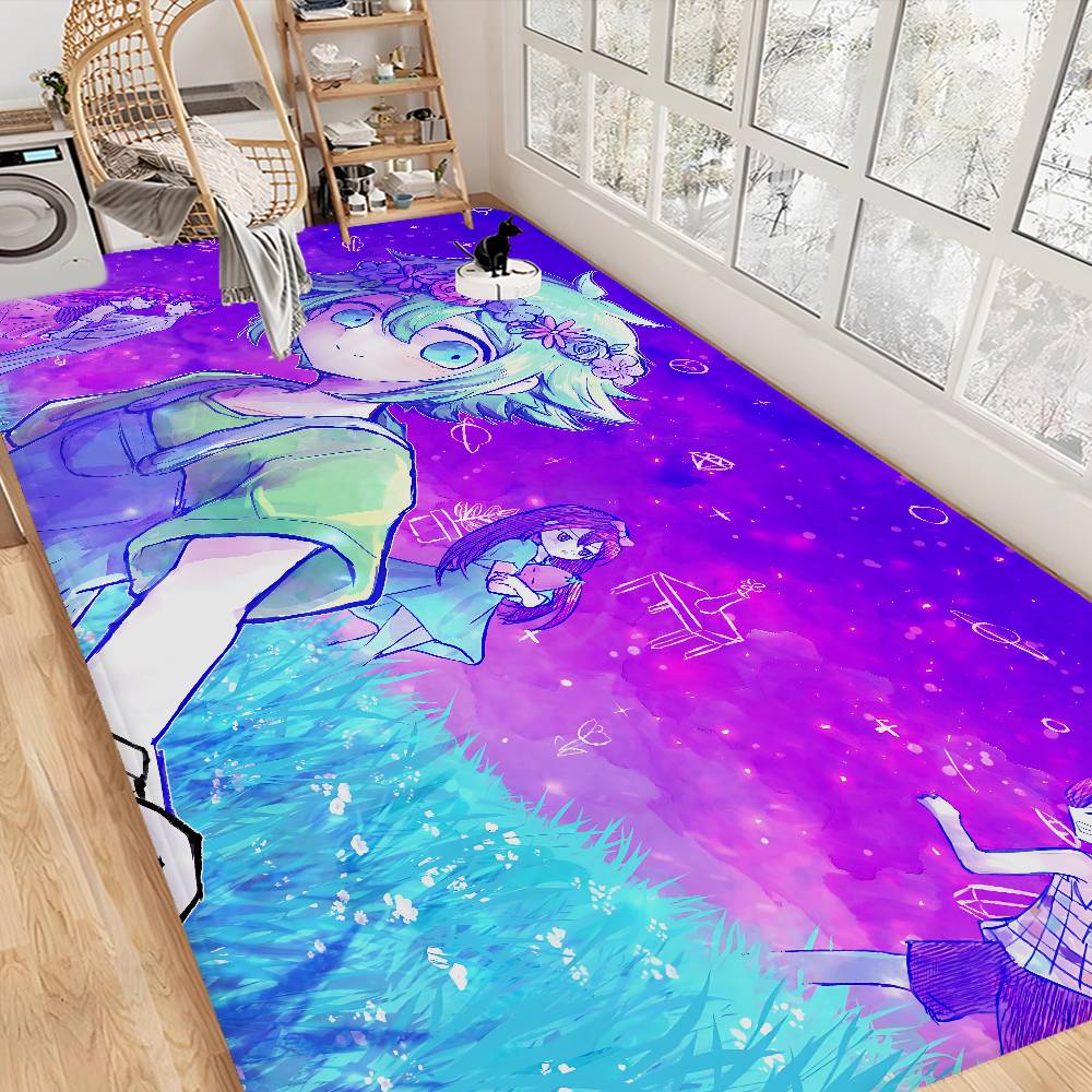 Anime Omori Badezimmermatte Anti-Rutsch Wasserabsorbierend Langes Streifenkissen Schlafzimmer Matte Willkommens-Fußmatte