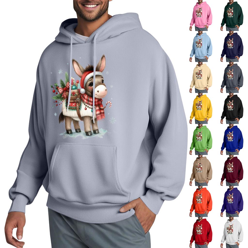 Men's Hooded Sweatshirt, Contrasting Color Sweatshirt, Sports   Casual Jacket