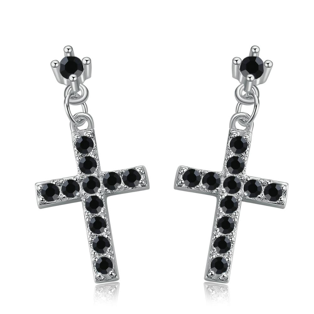 Top Quality ZYE328 Classic Cross Crystal Silver Color Earring Fashion Jewelry Made with Austrian Crystal