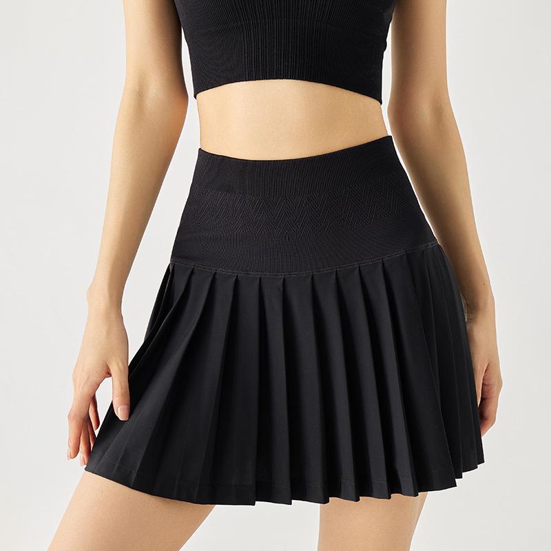 

2025 Весна Женская Универсальная Защита от Солнца Теннисная Плиссированная Спортивная Миди-юбка из Двух Частей Medium чёрный