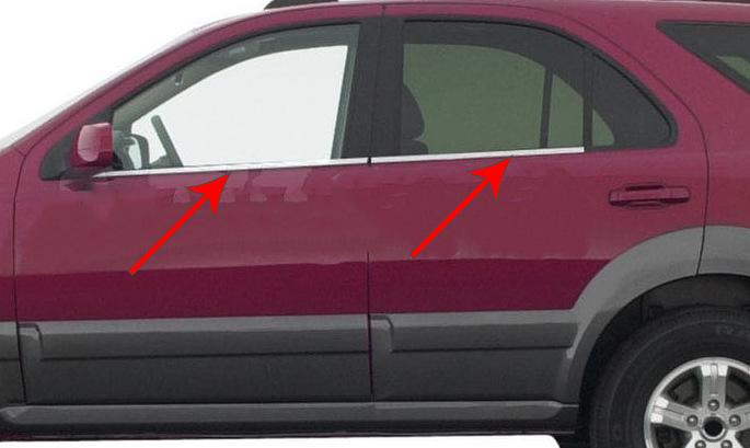 

Glass edging (4 pcs, stainless steel) OmsaLine - Italian stainless steel for Kia Sorento I BL 2002-2009