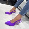 Fashion Temperament Women's Solid Color Sandals Closed Toe Slip-on Thin High Heel Office Career Shoes Sexy Pointed Back Strap Sandalias