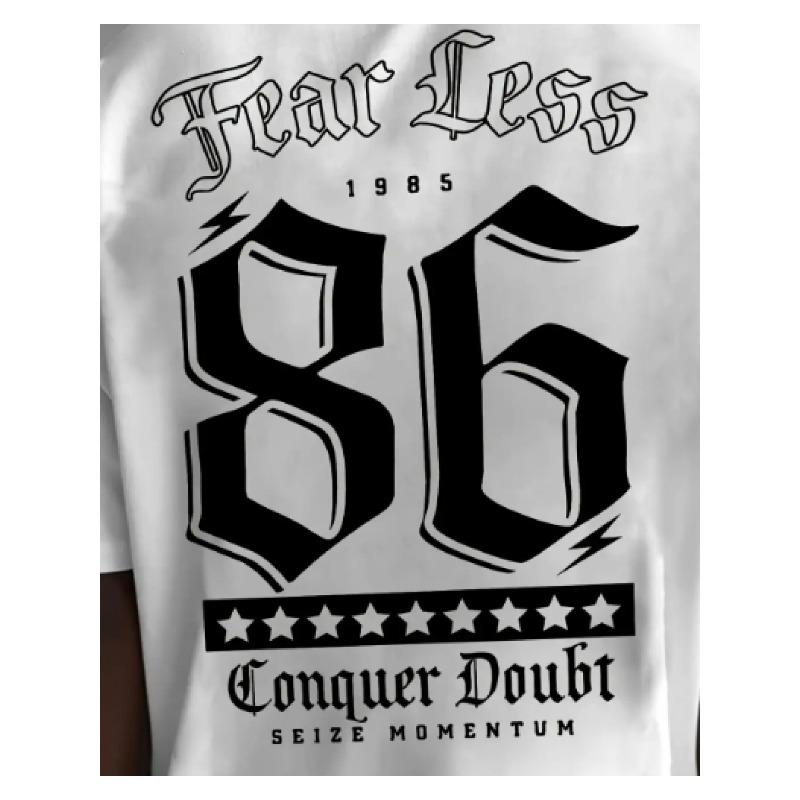 European Size Plus Size 'No.86' Star Design with a Large Print on The Back, Men'S Trendy Print Street Casual Short-Sleeve T-Shirt