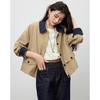 TERRE BLEUE Women's Lapel Short Trench Coat Jacket