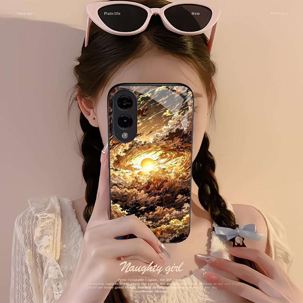 Corona Exquisite Atmosphere PhoneCase Glass PhoneCase for Samsung Galaxy S26 S25 S24 S23 S22 S21 FE,Ultra,Plus Dropresistant