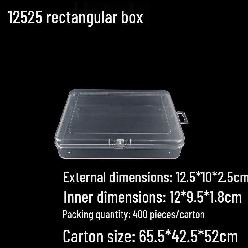 Square Transparent PP Plastic Storage Box for Electronics and Earbuds