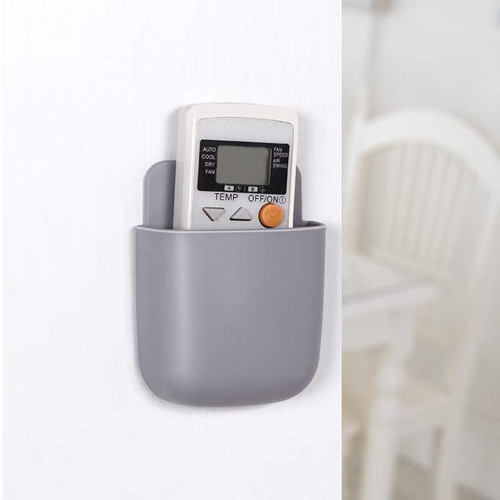 2PCS TV Remote Holder Portable Space Saving Wall Mounted TV Air Conditioner Remote Storage Box Grey Color