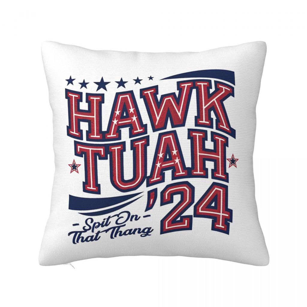 Hawk Tuah Spuug Op Dat Ding 2024 Kussensloop Grappige Meme Kussenhoezen Mode Rits Decor Kussenhoes voor Huis 45x45cm
