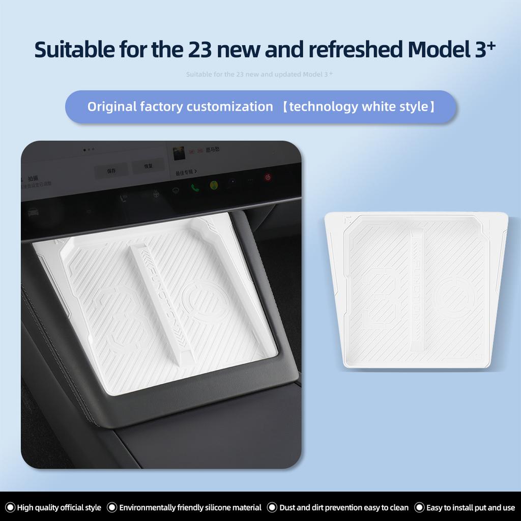 For Tesla Model 3 Wireless Charging Pad model3 Highland 2025 2025 Silicone Dust-Proof Charger Mat Car Interior Accessories
