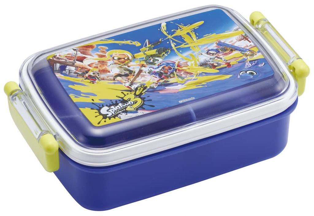 Skater Bento with a Soft Single Made in Splatoon 3 for Boys Children's Box, 450ml, Dome-Shaped Lid, Tier, Japan, Design, (RBF3ANAG-A)