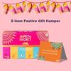 Open Secret Gift Hamper Item Snacks Combo Box | 3 Item Gift Combo - Assorted Cookies + Card + Decorative Lights | Healthy Unjunked Food