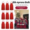 12-60Pcs Unisex Apron Bulk Aprons for Women with Pockets Server Apron Kitchen Apron for Cooking Restaurant Painting Crafting