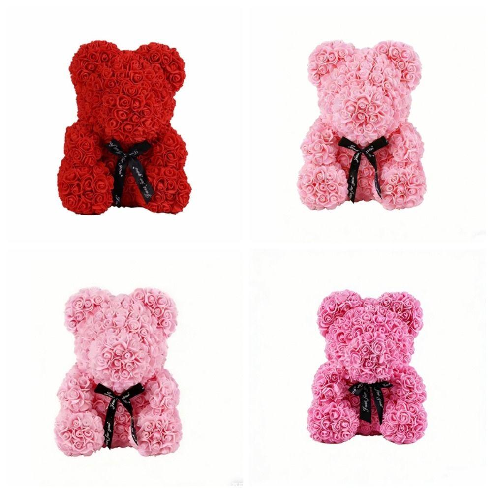 Lovers Gifts Simulated Flower Bear Sweet Valentine's Day Roses Rose Flower Bear Ornaments  Women