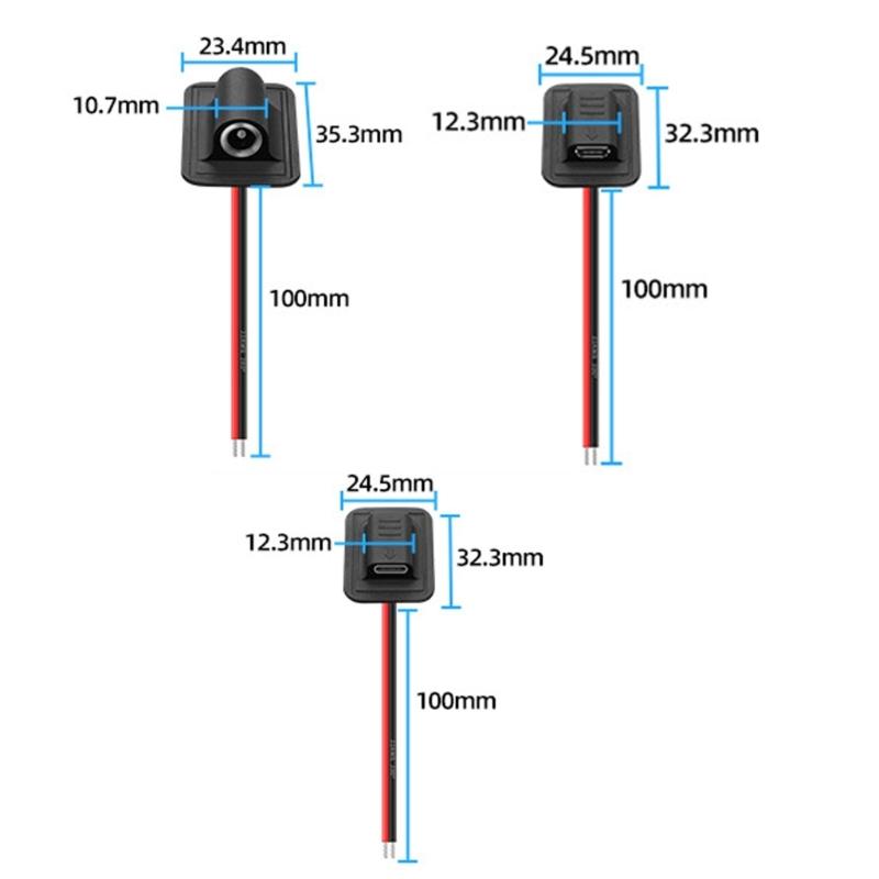 MultiInterface Backpack Wiring Power Extension Cable For Thermals Pad Electronics DC5.5x2.1mm DC3.5x1.35mm Connection