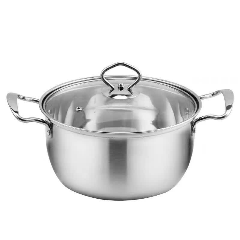 ZISIZ 304 Stainless Steel Double Handle Soup Pot