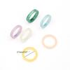 6pcs Set Korean Vintage Resin Rings Geometric Colorful Round Rings for Women Girls Simple Jewelry Gift Women Ring