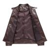 Leather Jacket Men's Stand Collar Trend Spring and Autumn New Leather Jacket Handsome Motorcycle Suit Green Large Size Jacket