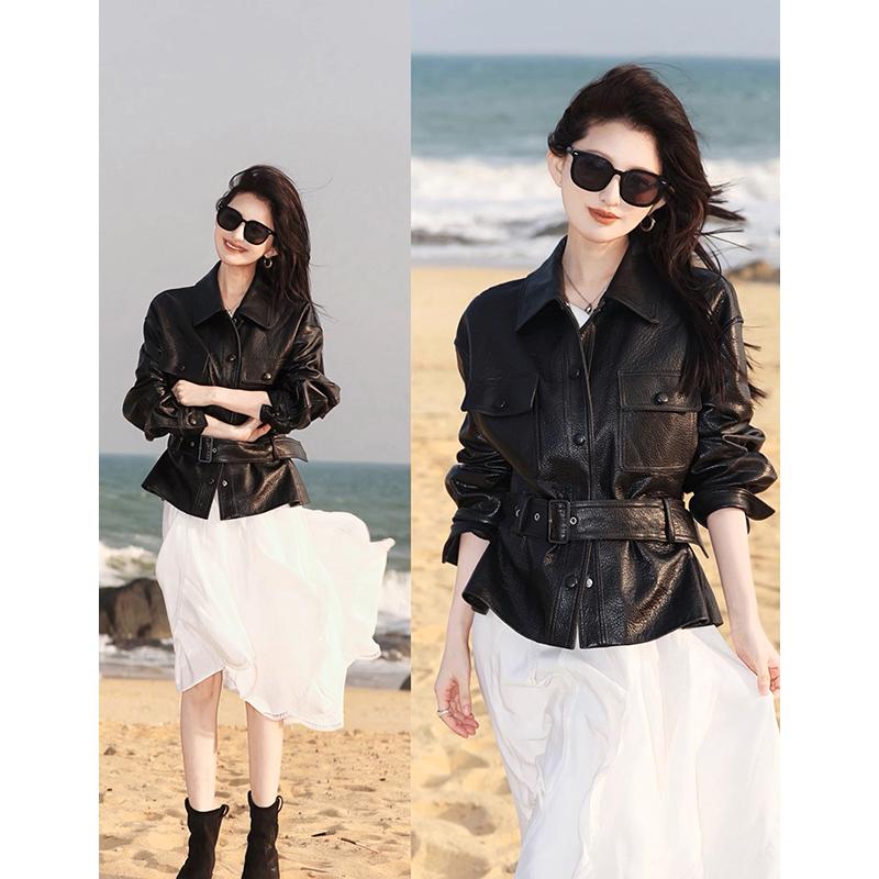 Y * L Song Jia Same Style Genuine Leather Jacket