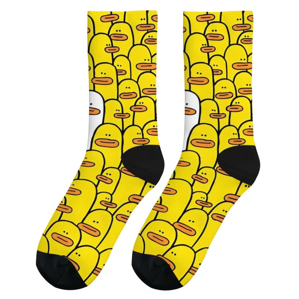 Unisex Happy Socks Cartoon Abstract Cute Duck Print Soft Comfort Socks Harajuku Hip Hop Trend Socks Accessories Novelty Fun Gift