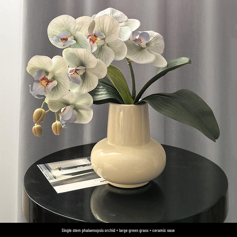 Light Luxury Phalaenopsis Artificial Floral Arrangement for Dining Table Decoration