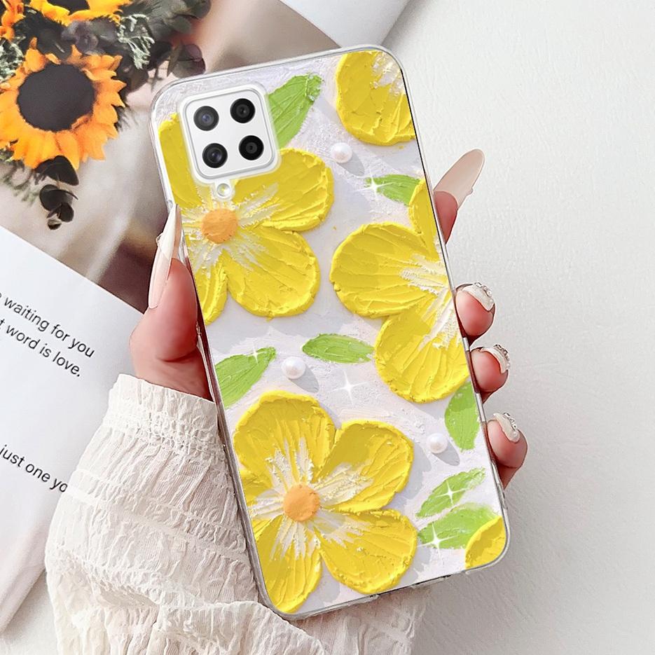 For Samsung Galaxy A22 4G Case Coloful Flowers Painted Cover Soft Slim Phone Case For Samsung A22 A 22 Galaxy A42 5G Fundas Bags