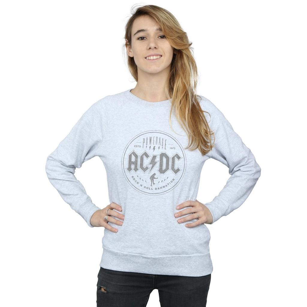 AC/DC Womens/Ladies Rock N Roll Damnation Black Sweatshirt