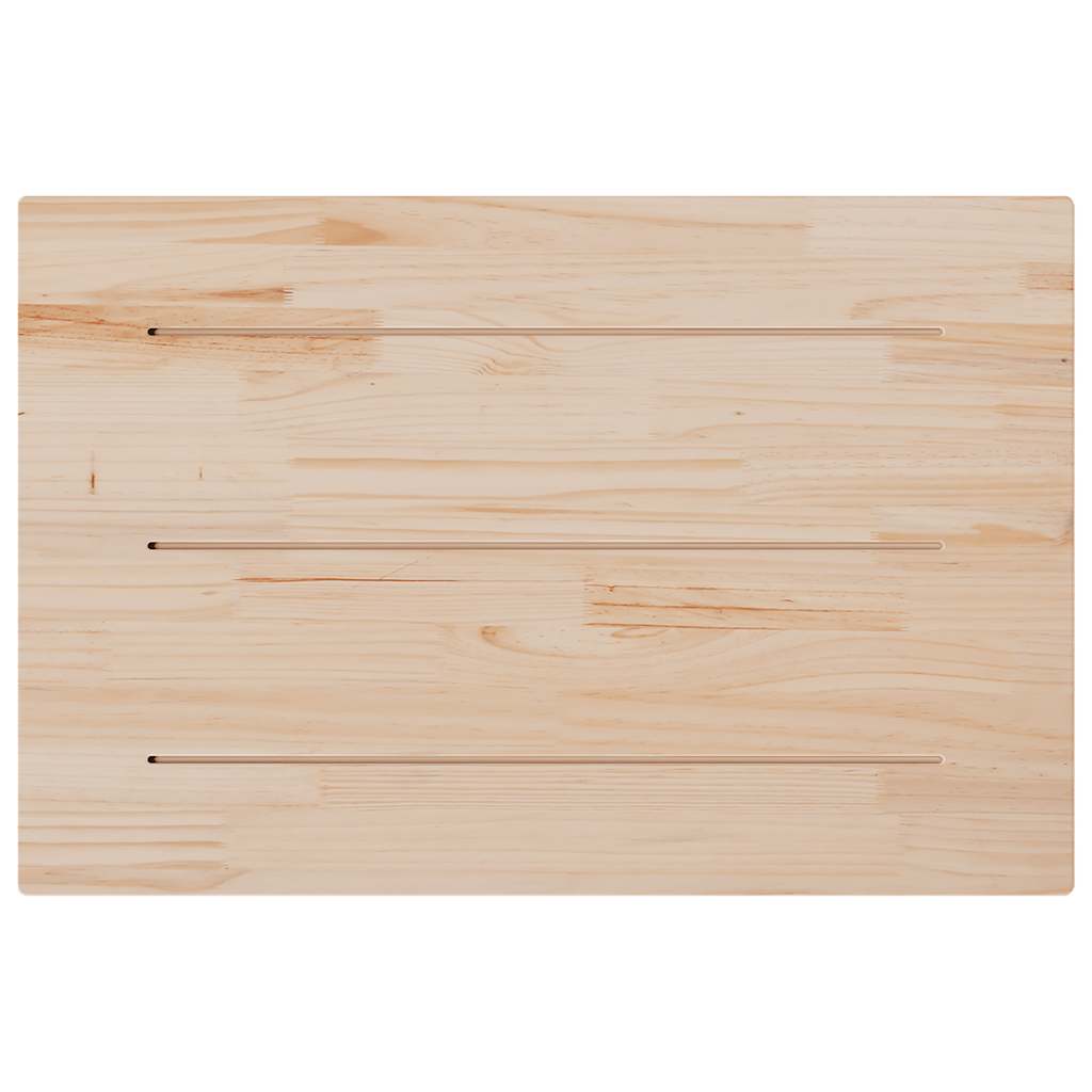 Table Top 80 x 50 x 1.7 cm Rectangular Solid Pine Wood