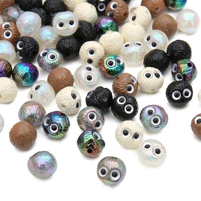 300pcs 13x12mm Handmade Acrylic Owl Beads Round Loose Spacer Beads for Earring Bracelet Necklace DIY Jewelry Making