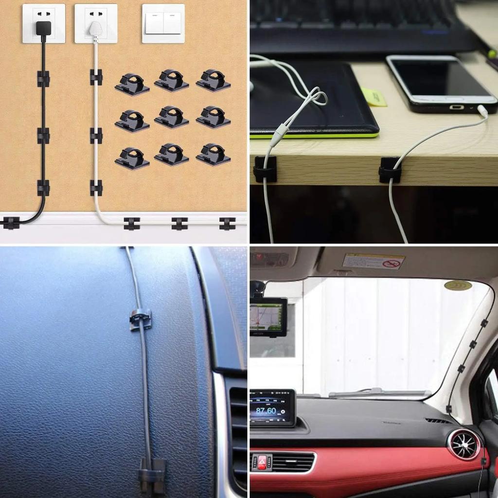 Xiaomi 50/20/10PCS Cable Organizer Clips Wire Winder Holder Earphone Mouse Cord Clip Protector Management Adhesive Hooks Desk Clamp