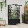 Raised Garden Bed with Trellis and Roof Black 125 X 40 X 144 Cm PP