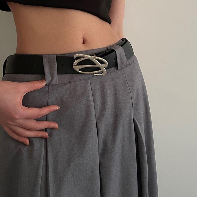Damen Ledergürtel für Jeans Hosen Kleider Schwarz Damen Taillengürtel mit Dornschließe Vintage Gothic Taillengürtel
